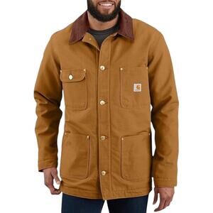 Carhartt Men Rugged Flex Relaxed Fit Jacket Large Button Closure Work Jacket